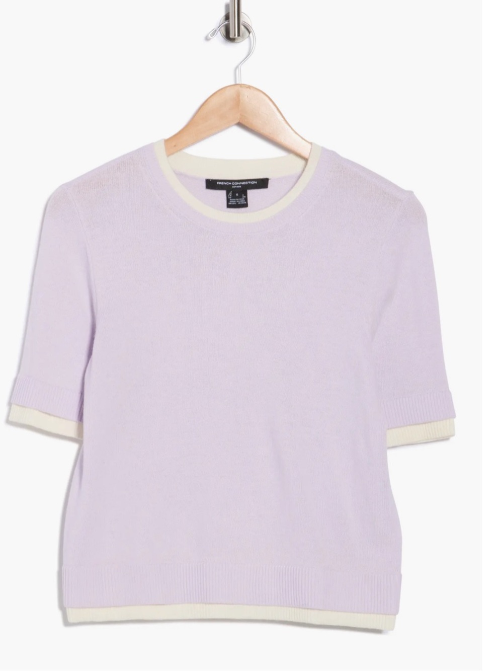 French Connection Layered Crewneck Short Sleeve Sweater